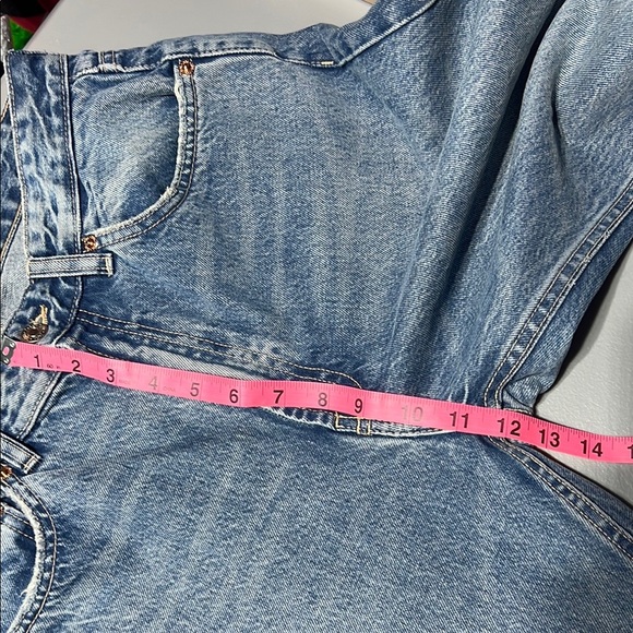 Zara Classic Blue High Waist Straight Leg Jeans Size 10 Denim School Minimalist - Picture 11 of 15